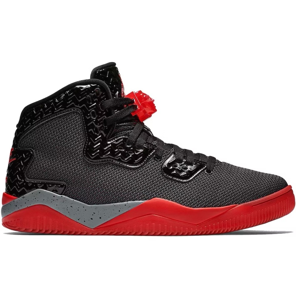 Nike Air Jordan Spike Forty Athletic Sneakers Black Fire Red Cement Grey Size 11